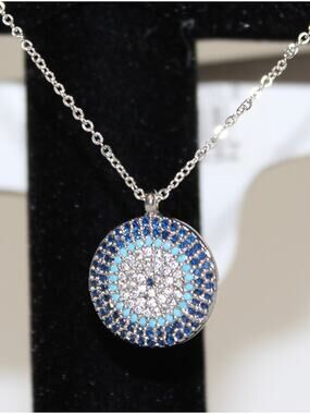 Turkish Evil Eye Nazar Necklace Sterling Silver 925 NWT